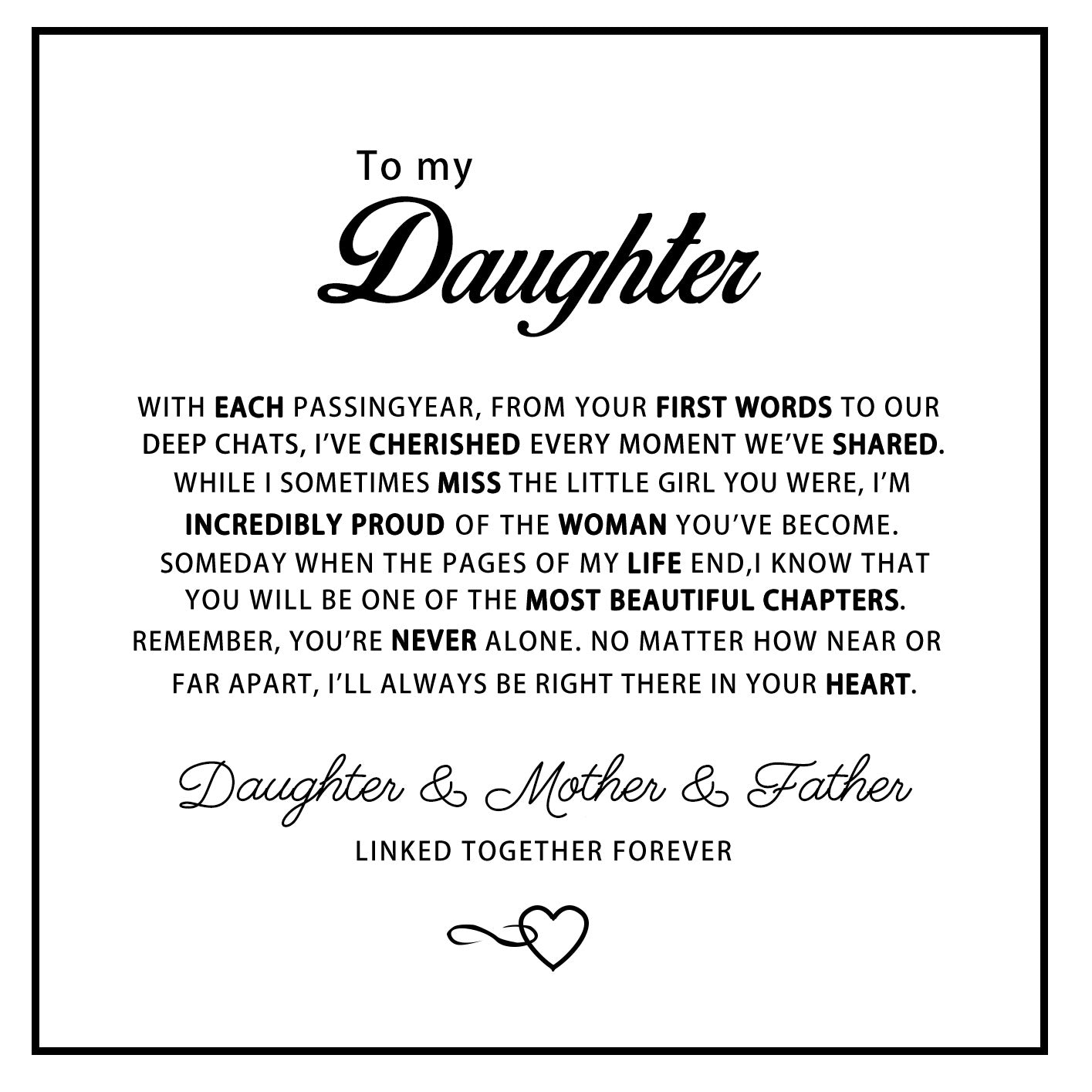 "To My Daughter" Forever Connected Bracelet