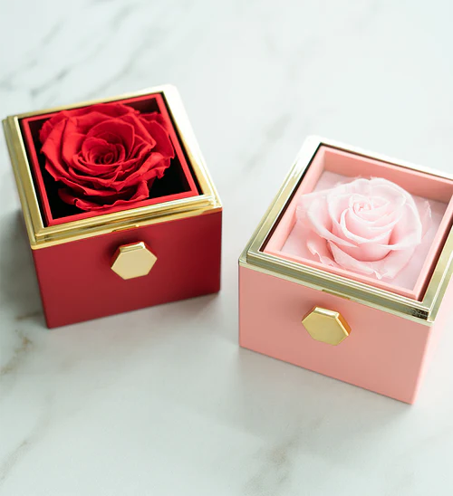 Eternal Rose Box with Engraved Necklace