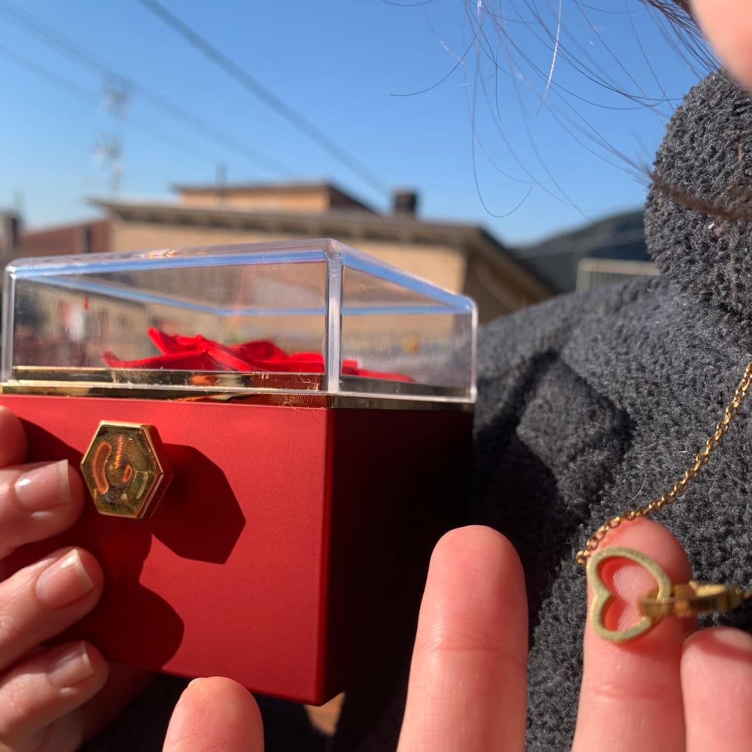 Eternal Rose Box with Engraved Necklace