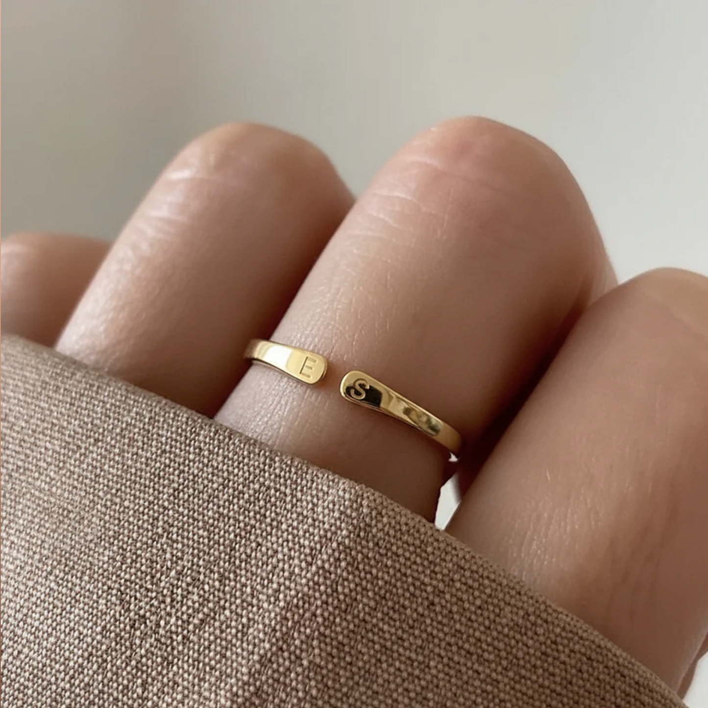 Whisper Adjustable Initial Ring